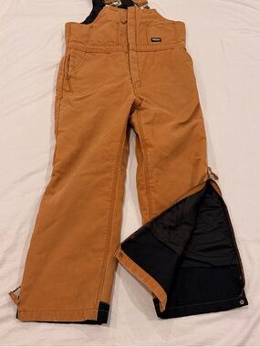 Walls Men's Brown Cargo Bib Overalls with Black Lining